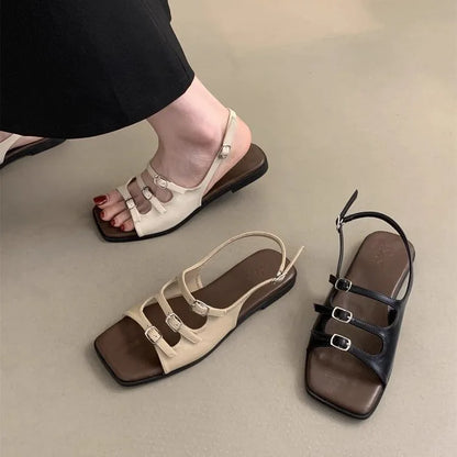 New Mid Heeled Sandals for Women, Summer Fish Mouth Covers, Thick Heels, High Heels, Simple Color Style