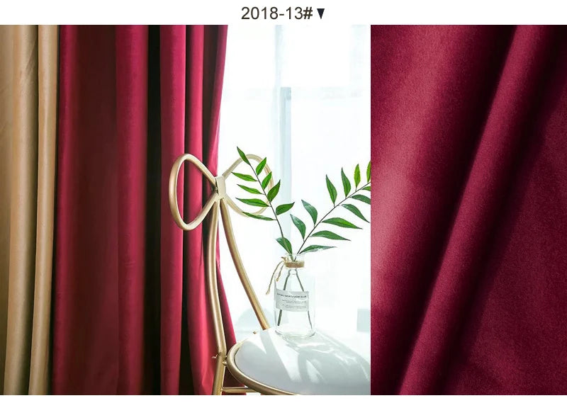 High Shading Velvet Blackout Curtain For Bedroom Insulating Modern Style Windows Living Room Curtain Home Decoration Custom Made