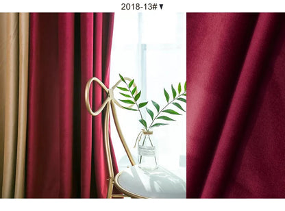 High Shading Velvet Blackout Curtain For Bedroom Insulating Modern Style Windows Living Room Curtain Home Decoration Custom Made