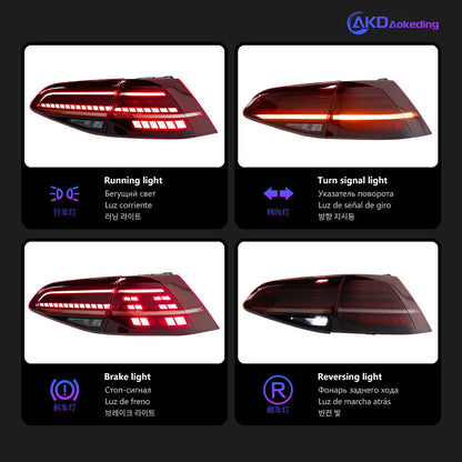 2PCS AKD Tail Lamp for VW Golf 7 Tail Light 2013-2021 Golf 7.5 Rear Fog Brake Turn Signal Automotive Accessories