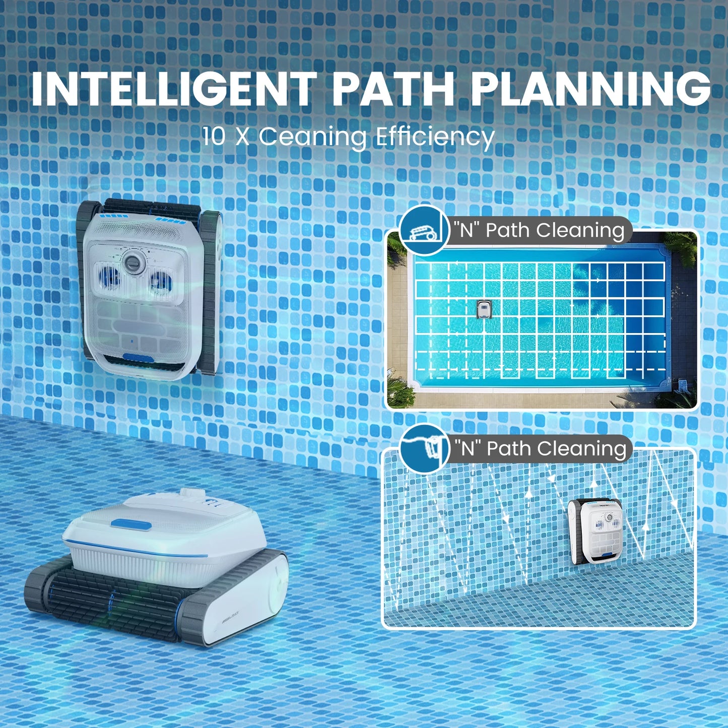 AIRROBO PC200 Cordless Swimming Pool Robot Automatic Climbing Wall  Water Surface Smart Underwater Pool Robot Cleaner