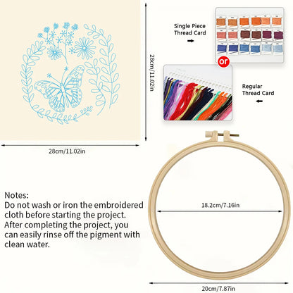 Factory DIY Flowers and Butterflies Practice Embroidery Set for Beginners Semi finished Handmade Cross stitch Decoration Crafts