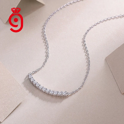 Custom Moissanite Pendant Necklace VVS1 Diamond Simple Charm Bar Necklace Women Gift 925 Sterling Silver Jewelry Necklace