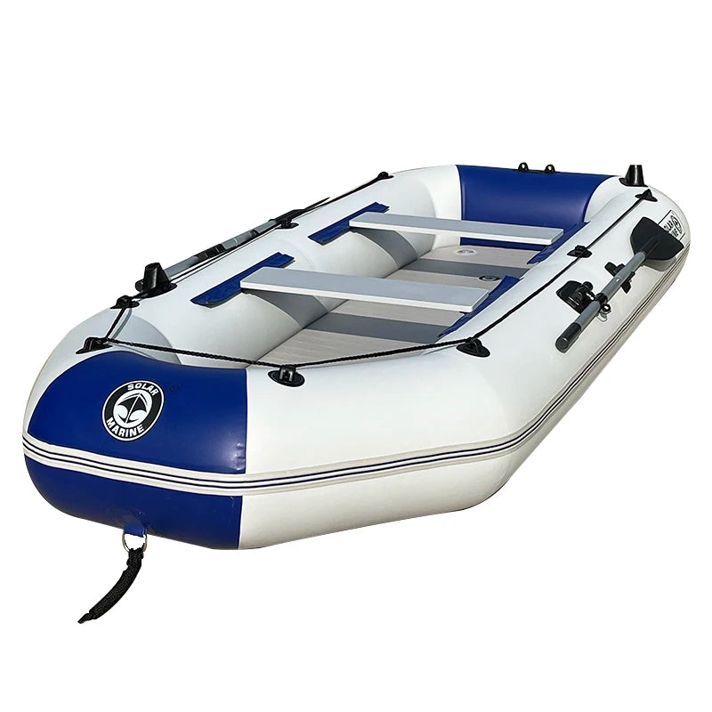 Solar Marine 5 Person 10 ft PVC Inflatable Kayak Fishing Boat 3 Air Chambers Glue Free Durable CE Certified for Surfing Sea Use