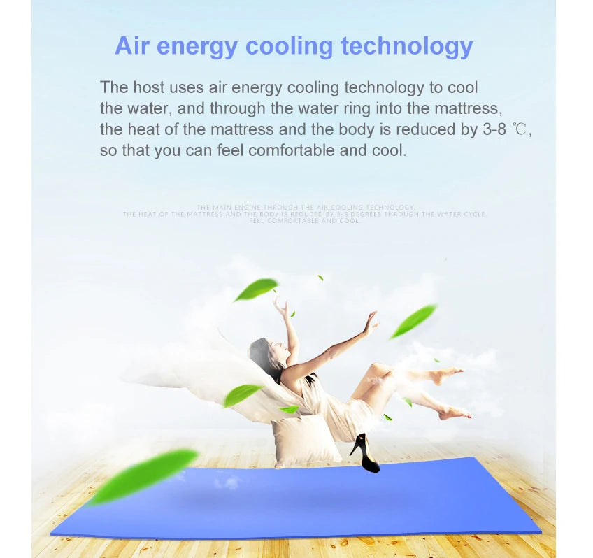 Water Circulation Bed Ice Sleeping Pad Water-cooled Refrigeration Mattress Cooling Fan Conditioner Air Conditioning Cooler EU US