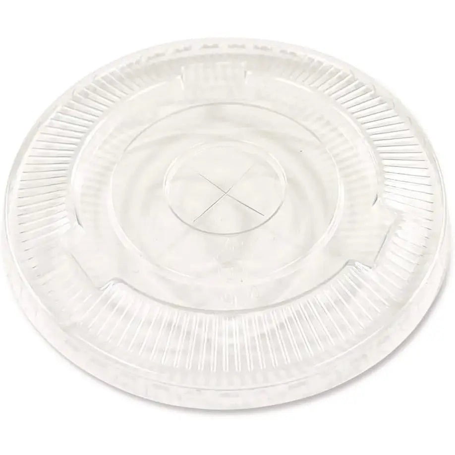 Boardwalk BWKNPET910STRAPK Disposable Lids 9 Oz. to 10 Oz. Crystal-Clear Cold Cup Straw-Slot Packaged (100/Pack) B0F8PK87WD