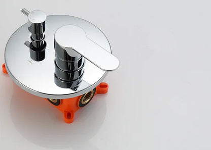 Modern Round Wall Mounted Concealed Rainfall Bathroom Shower Faucet Mixer Kit Set Column System