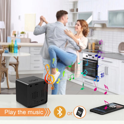 1080P WIFI Camera Wireless Speaker Clock Camera with Night Vision Motion Detection Remote Viewing for Home Security Camera