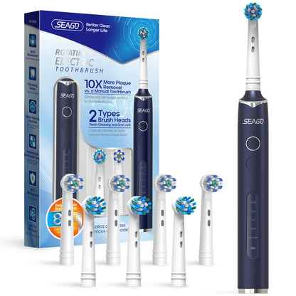 SEAGO Rotating Electric Toothbrush 30 Days Lasting Adults Smart Tooth Brush 8000 Strokes/Min 700mAh Lithium Battery IPX7 SG2603