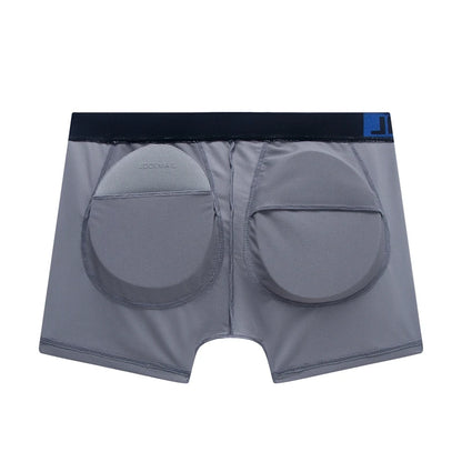 Buttock Lift Men's Low-Rise Boxer Briefs Breathable Knitted Fabric Removable Padding Health Club V-shaped Waistband Waist Logo