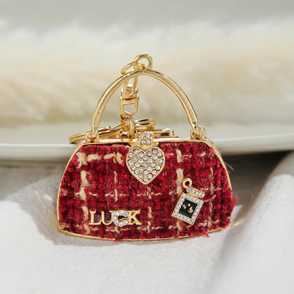 Fashion Luxury Bag Accessory Purse Bag Charm Bling Rhinestone  Car Key Chain Handbag Crystal Keyring Designer Keychains