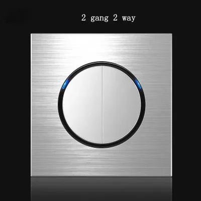 1 Way Light Switch Any Click Household Silver Aluminum Alloy Panel Switch Socket 90V-250V