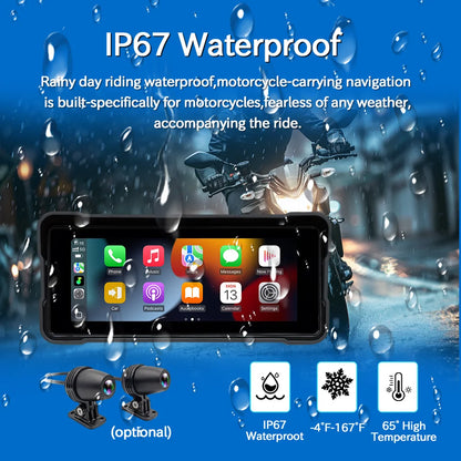 LELV Motorcycle Display Screen Carplay Moto Navigation Portable Digital Dashboard Motobike Android Auto Waterproof BT Monitor