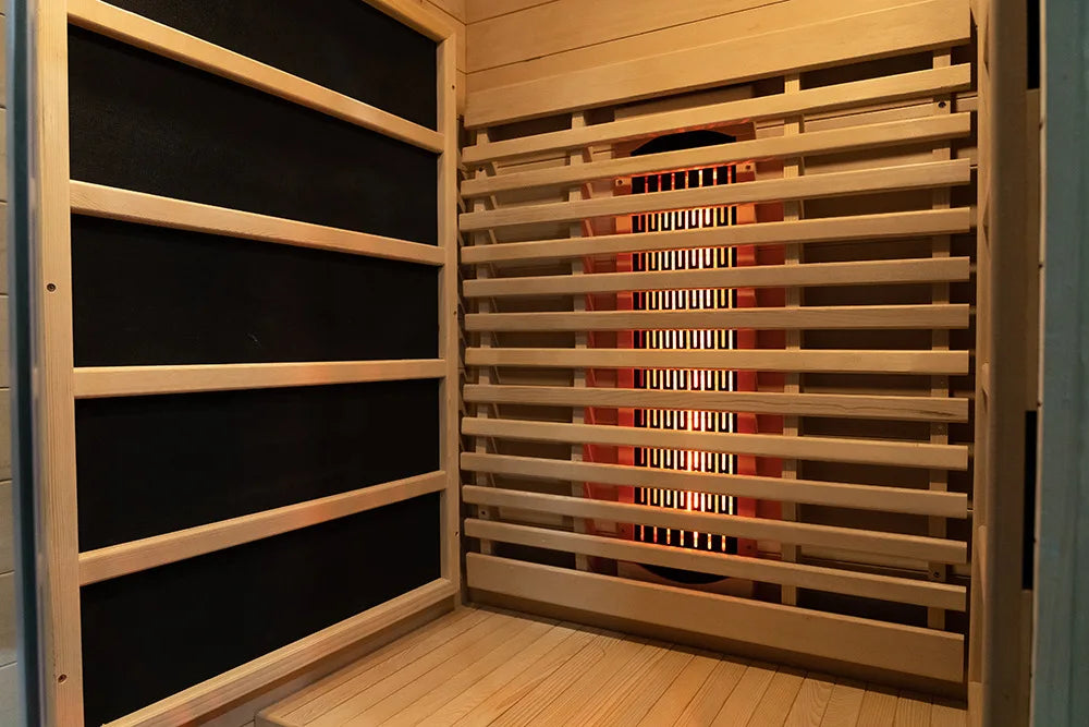 Luxury 1-Person Modern Cedar Electric Sauna Room with Red Cedar Solid Wood and Dry Steam Stove for Apartment or Villa