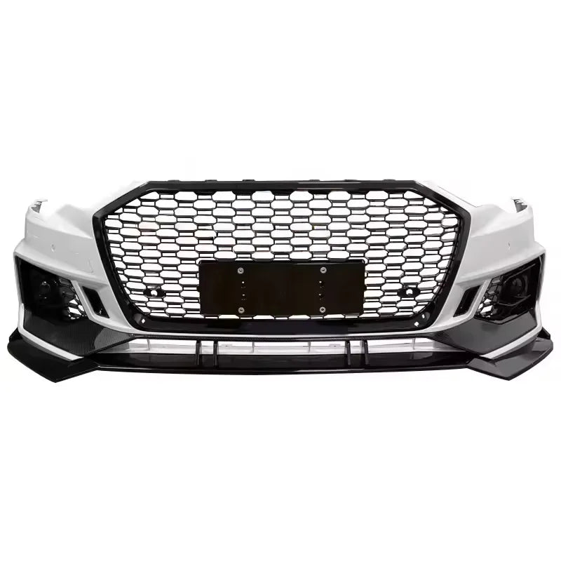 Car A6 S6 C8 4K Front Bumper Facelift RS6 Style Body Kits With Gloss Black Honeycomb for Audi A6 S6 C8 2019-2025