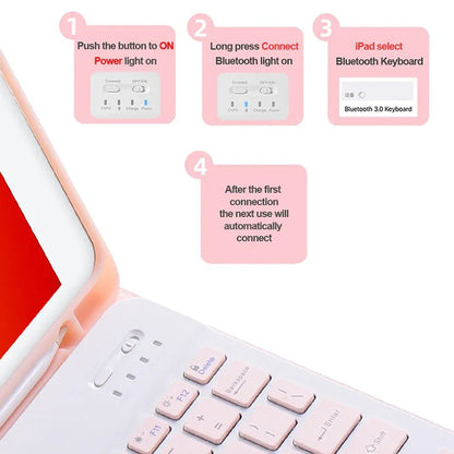 Spanish Keyboard Case For iPad Air Pro 11 13 2024,iPad 10.2 7/8/9th 10th 2022 Gen Air 3 4 5 10.9 Pro 12.9 Funda Cover For iPad