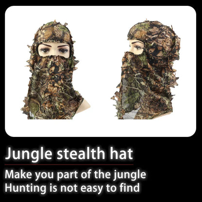 New Ghillie Suit Ghillie Camouflage Leafy Hat 3D Full Face Mask Headwear Turkey Camo Hunter Hunting Accessories