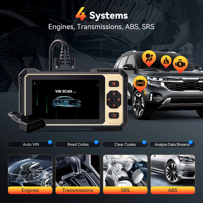 THINKCAR THINKSCAN 662 Bi-directional OBD2 Diagnostic Tool ECM/Transmission/ABS/SRS 12 Reset Lifetime Free Diagnosis Scanner