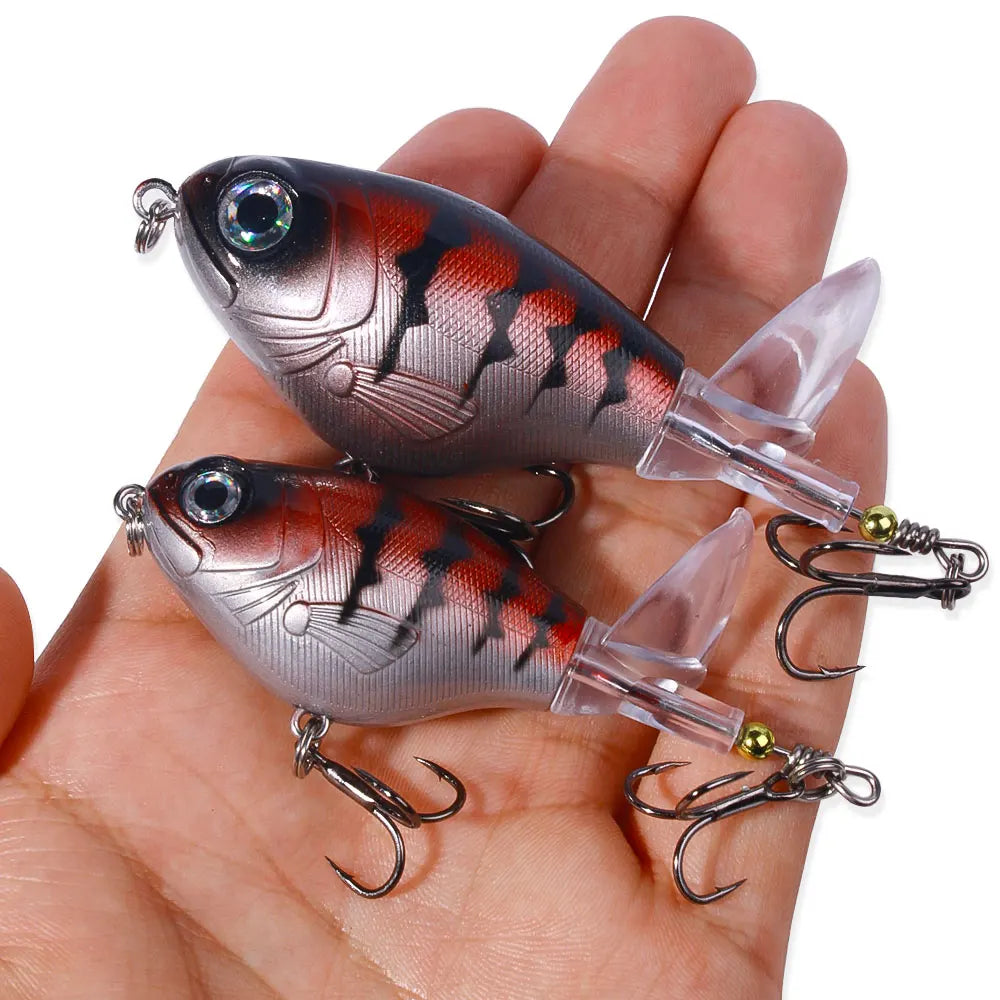 16G Topwater Fishing Lures 11g Popper Fishing Lure for Bass Catfish Pike Perch Floating Pencil Bass Bait with Rotating Tail