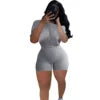 Good Quality COTTON Stretchy Solid Knitting Two Pieces Shorts Set Casual 2 Piece Women Outfit Plus Size Womens 2 Piece Outfit