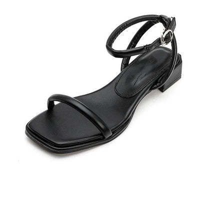 New Mid Heeled Sandals for Women, Summer Fish Mouth Covers, Thick Heels, High Heels, Simple Color Style