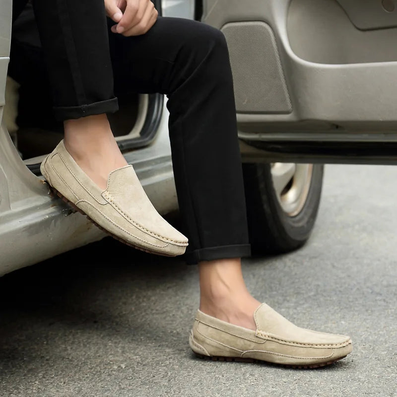 Suede Leather Man Loafers Luxury 2021 Casual Shoes For Men Boat Shoes Handmade Men Slipon Driving Shoes Male Moccasins Zapatos99