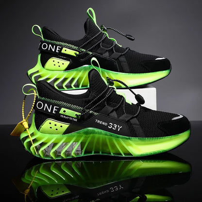 Mesh Fashion Sports Athletic Sneakers Slip on Mesh Fashion Sneakers Sports Shoes Trendy Blade Running Shoes for Men