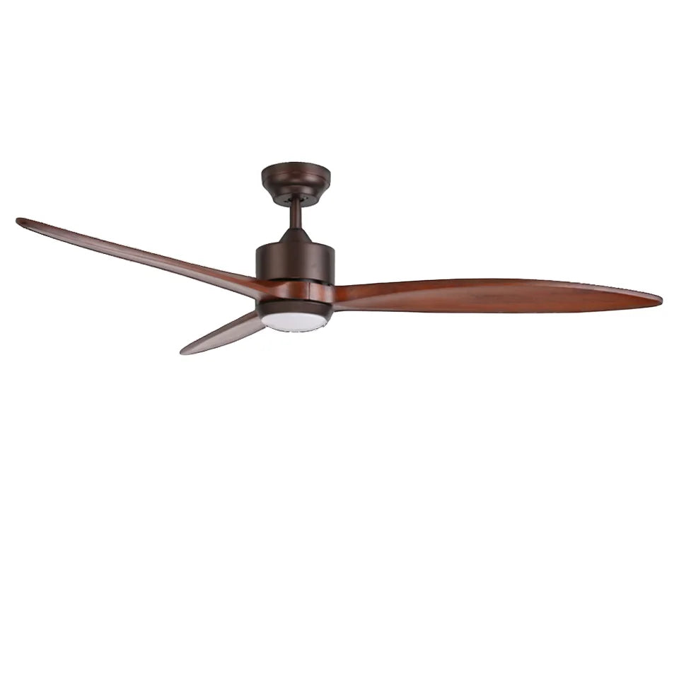 US Local Spot High Quality Solid Wood 3-Leaved Ceiling Fan with DC Motor Electric Remote Control for Household Hotel Use US Plug