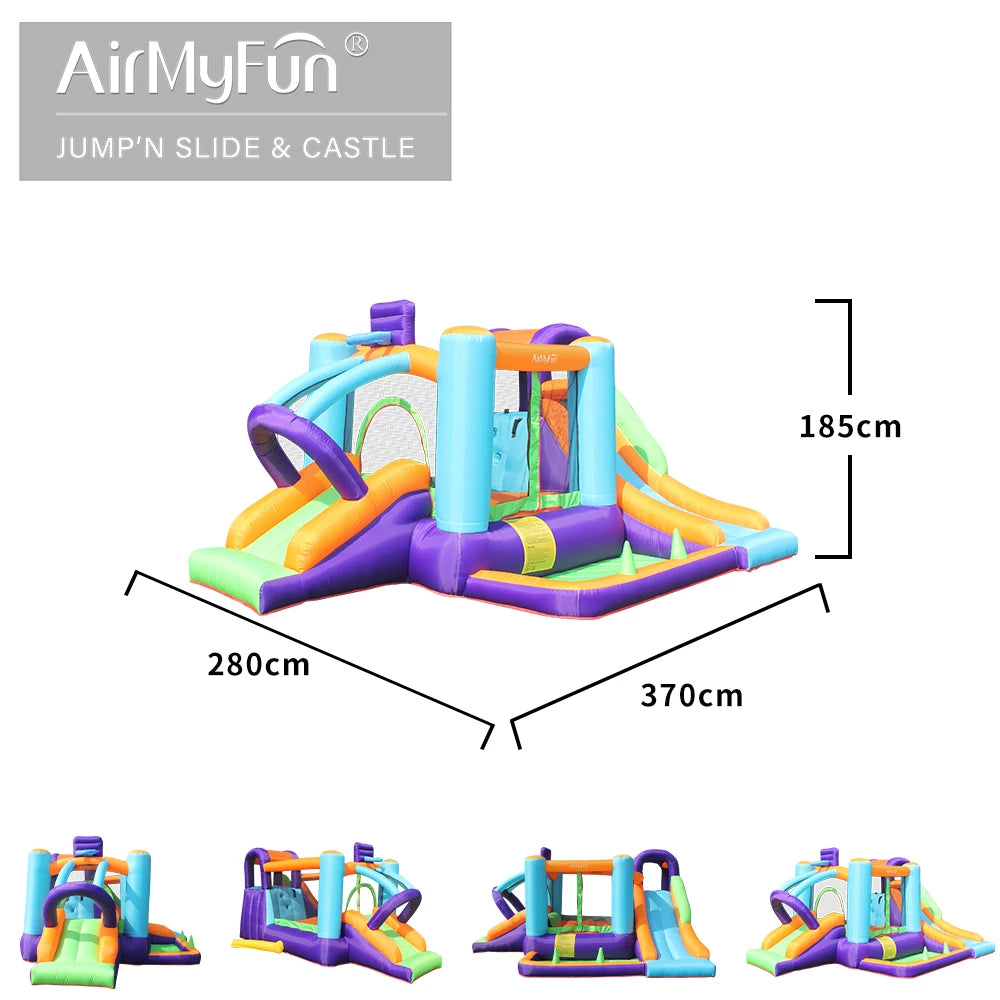 Usa in Stock AirMyFun Trampoline Outdoor Playground Games Bounce Castle Inflatable Jumping House Bounce House With Slide