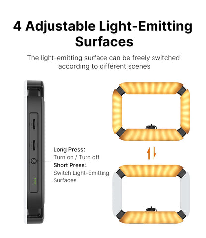 Ulanzi U200 Rechargable Smartphone Video Rig Vertical Shooting LED Ring Light LED Video Light DSLR Smartphone Handle Vlog Grip