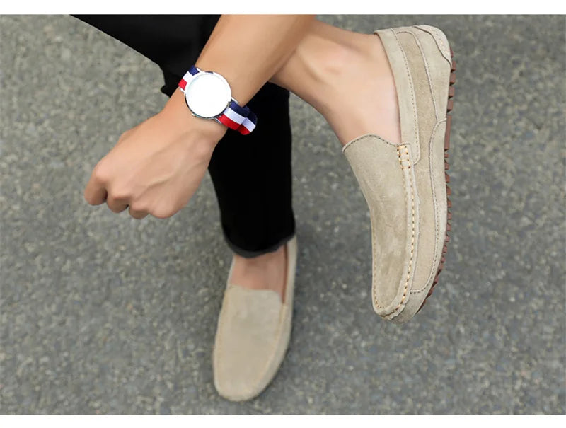 Suede Leather Man Loafers Luxury 2021 Casual Shoes For Men Boat Shoes Handmade Men Slipon Driving Shoes Male Moccasins Zapatos99