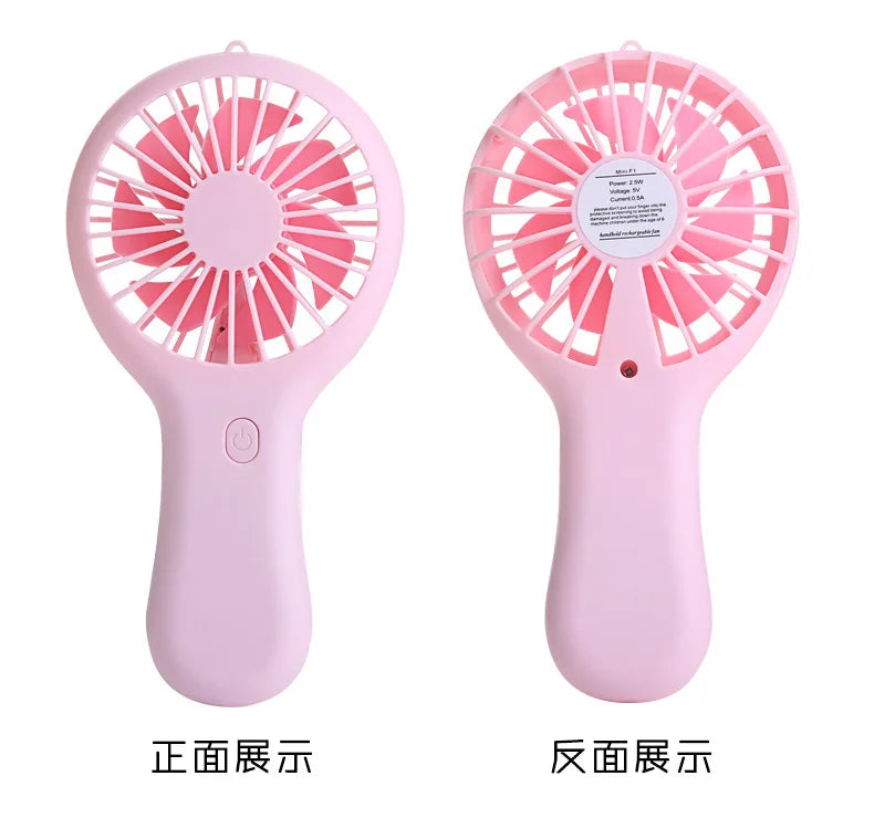 Colorful handheld mini fan portable USB charging convenient creative cool small fan pocket handheld fan summer gift