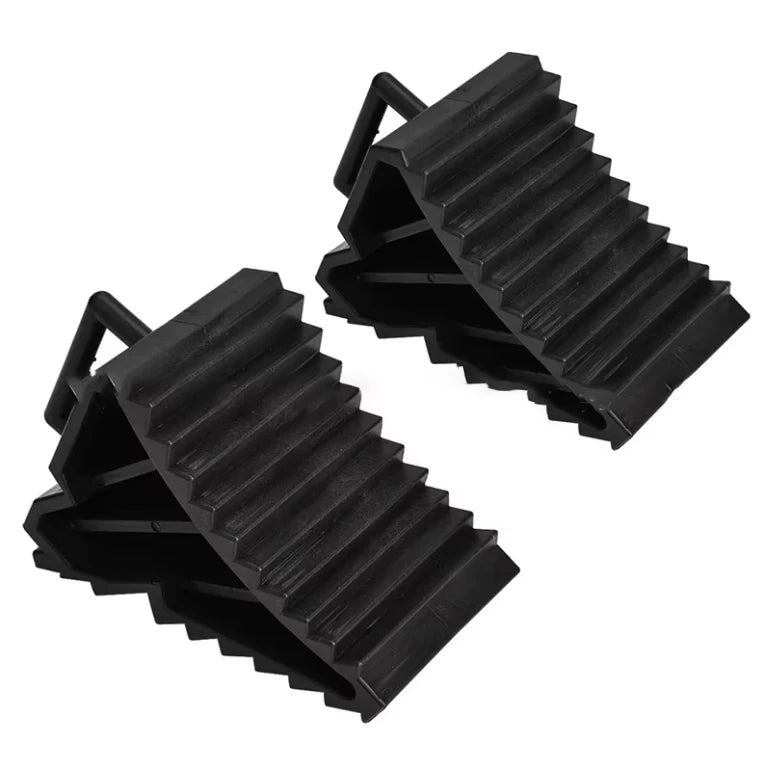 2pcs Car Truck RV/Tripper Wheel Alignment Tire Pad Rubber Slip Stopper Wheel Chocks Blocks Parking Equipment Trailers Campers