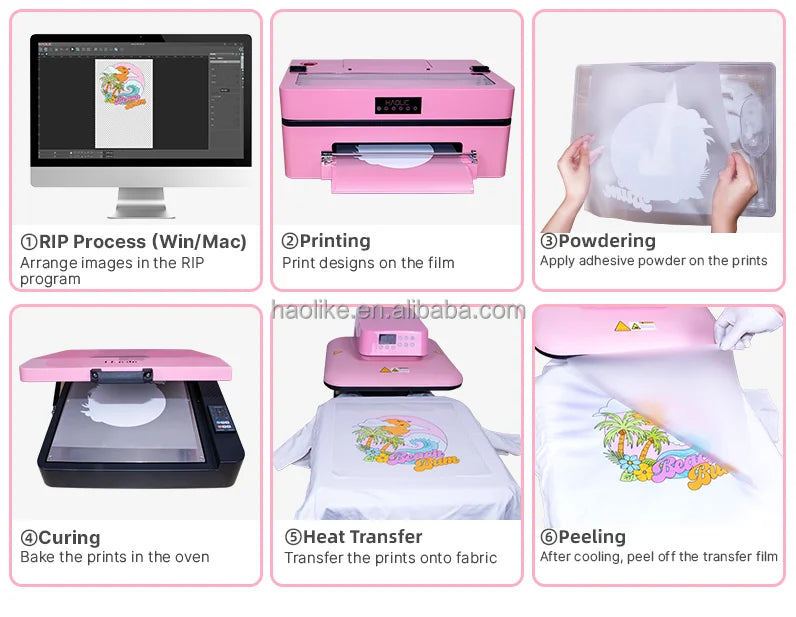Haolic DTF Printer Machine A3 33cm Industrial Grade Speed and Quality for Custom Tshirt Production Small Business Manufacturing