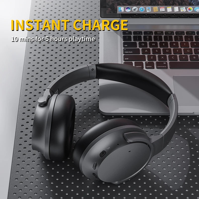 OEM ANC Silent Disco Bluetooth Stereo Headphones Active Noise Cancelling Over Ear Wireless Headphone