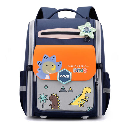 Ultra-Light Female Student Backpack Waterproof Fashion 1-4-6 Grade Contrast Color Ridge Protection Burden Reduction for Primary