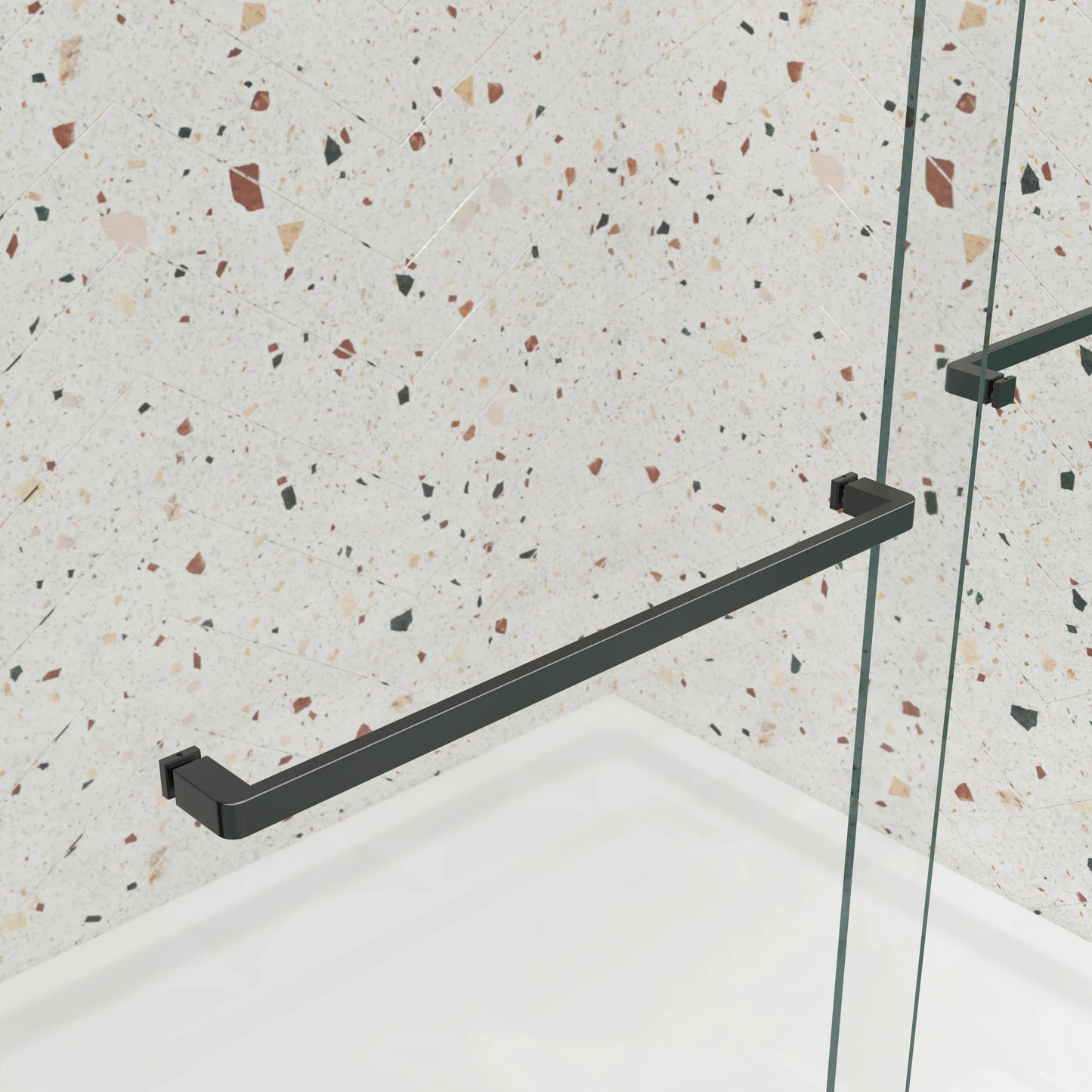 Matte Black Double Sliding Shower Door, 5/16" Nano-Coated Tempered Glass & 36K-Cycle Tested Hardware
