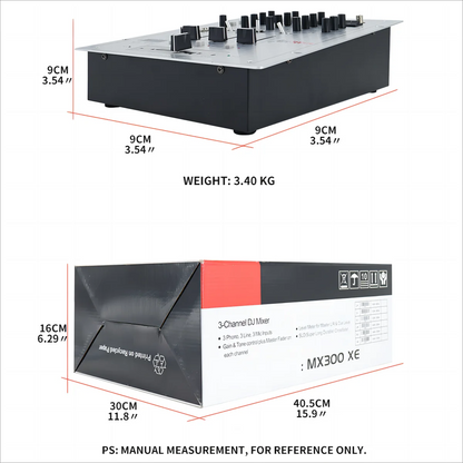 MX300 USB Professional DJ Player Mixer With EQ Scratch-proof DJ Mixer Console Replaceable Crossovers With Reverse