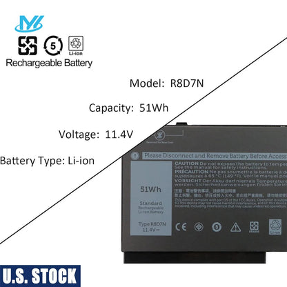 US Stock R8D7N Laptop Battery for Dell Precision 3540 M3550 Latitude 5400 5410 5500 5510 Inspiron 7590/7591/7791 2-in-1 Series