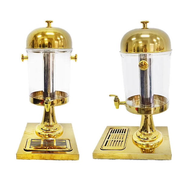 Hotel Catering Banquet Party Full Gold Stainless Steel 8L Self-service Cold Drink Machine Water Dispenser Beverage Juice Machine
