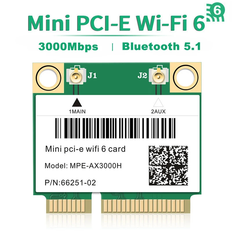 Wifi 6 3000Mbps Bluetooth 5.2 Mini PCI-E Card For AX200 AX200HMW Wireless Adapter MPE-AX3000H For Laptop Win 10 11