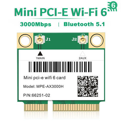 Wifi 6 3000Mbps Bluetooth 5.2 Mini PCI-E Card For AX200 AX200HMW Wireless Adapter MPE-AX3000H For Laptop Win 10 11