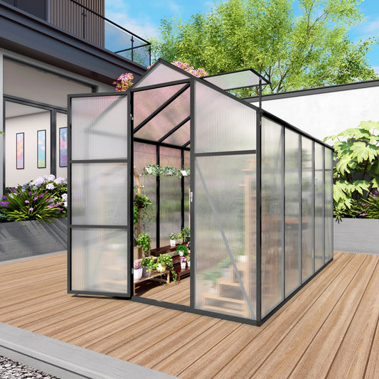 [US Stock] 6x10FT Polycarbonate Walk-in Outdoor Greenhouse With Sturdy Aluminum Frame Fast Delivery From US MOQ 1 Unit by PDG ibma