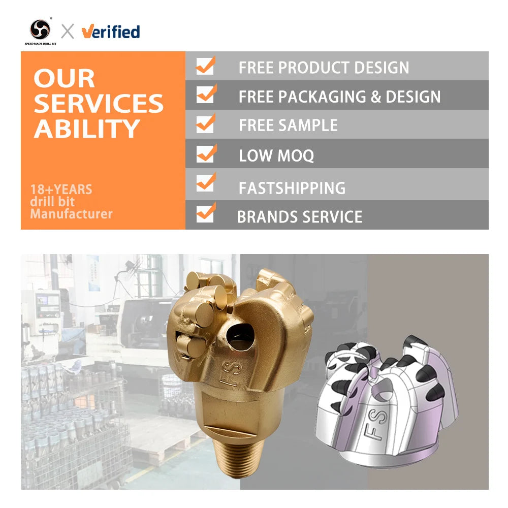 FS 3-wing One-piece Carbon Steel Drag Drill Bit, Durable Structure for Water Well Drilling, Stable Cutting Performance in Soft