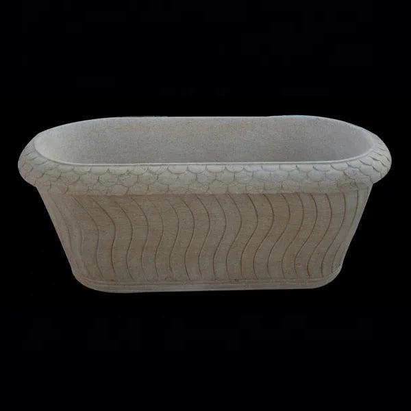 Italy Carrara Hotel Quality Freestanding Marble Bathtub Best Traditional Design for Soaking Cultured Marble Bathtub