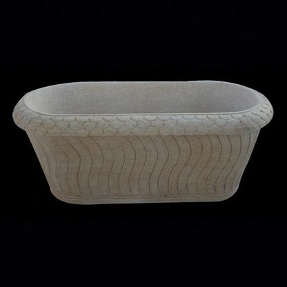 Italy Carrara Hotel Quality Freestanding Marble Bathtub Best Traditional Design for Soaking Cultured Marble Bathtub