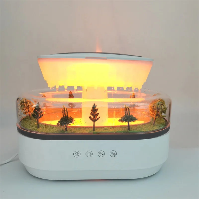 Smart Mini Ultrasonic Humidifier Cool Mist White Noise Portable Oil Aroma Diffuser for Hotel Household Use Rain Drop Essential