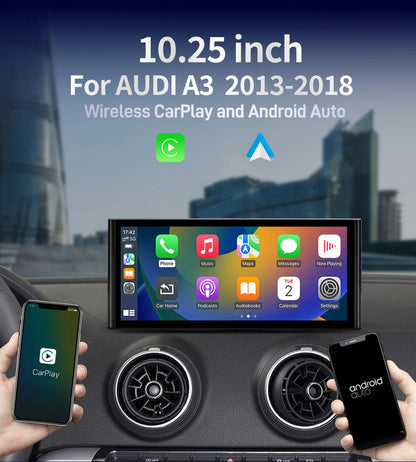 MP5 Navigation Screen Reverse Interconnection Portable DVD Player Dashboard Android Auto Carplay for Audi A3 2013-2018