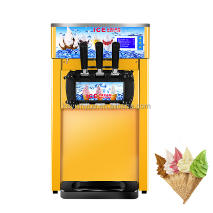 Commercial Automatic Table Top Ice Cream Machine 3 Flavors Soft Ice Cream for Sale Made with Fresh Milk