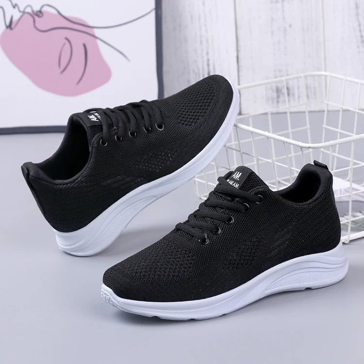 Y Black Green Purple Women's Shoes Flying Woven Mesh Sneakers Casual Light Soft Sole Sports Running Waking Style Shoes